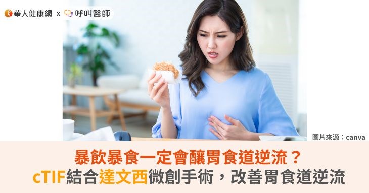 暴飲暴食一定會釀胃食道逆流？cTIF結合達文西微創手術，改善胃食道逆流