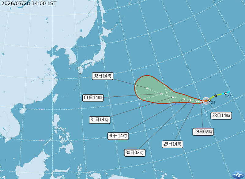 白海豚增強為中度颱風 最新路徑往日本方向移動