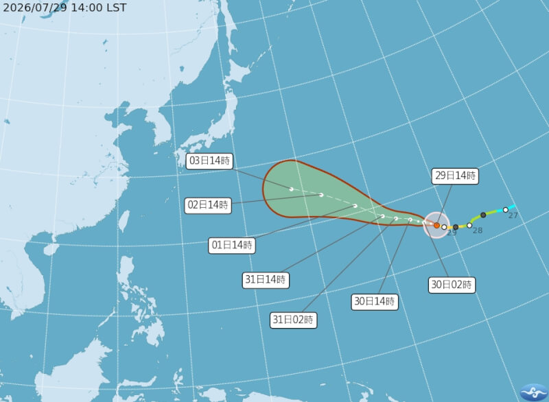 大台北30日防36度以上高溫　白海豚將轉強烈颱風、路徑變化下週明朗
