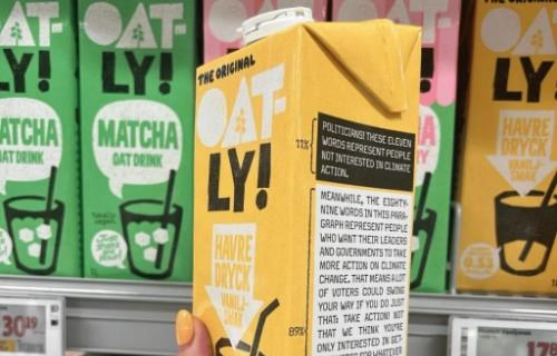 一杯燕麥奶能推動氣候行動嗎？Oatly把89％民意印上紙盒 讓沉默多數被看見