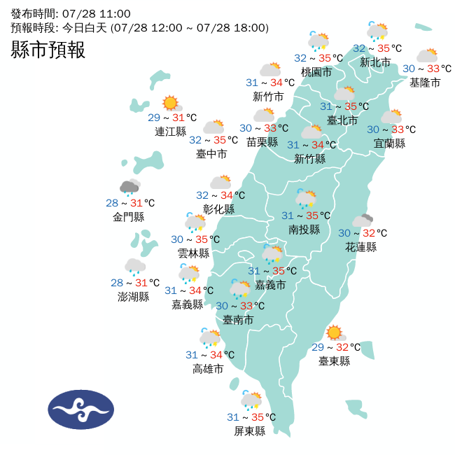 07/28 14:26 發布高溫資訊