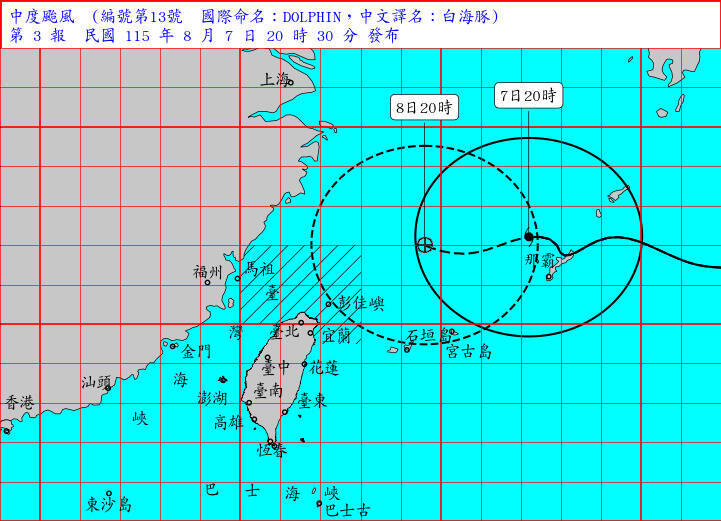 白海豚海警範圍擴大！明中部以北山區局部豪雨 東部高溫上看38度