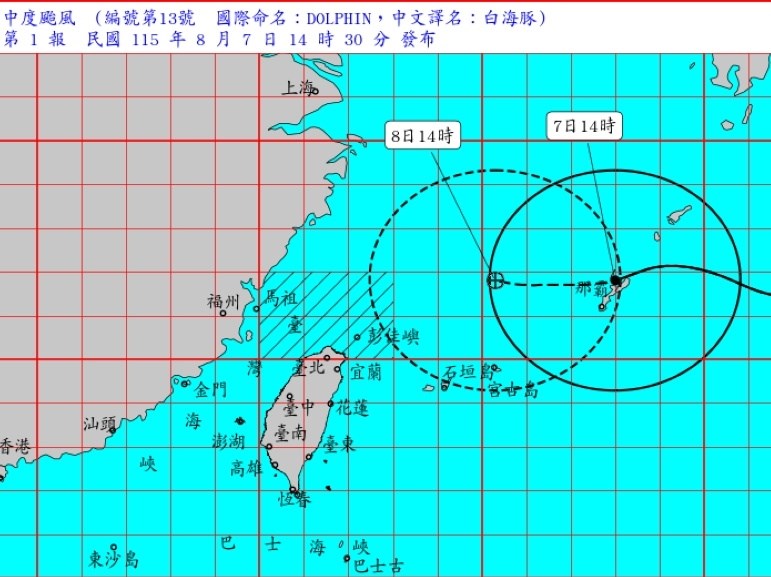 颱風白海豚強度略增發布海警　週末降雨最明顯