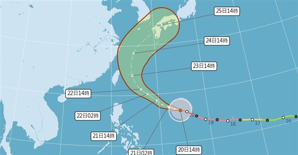 颱風薔琵持續增強長胖　估最快21日深夜發海警