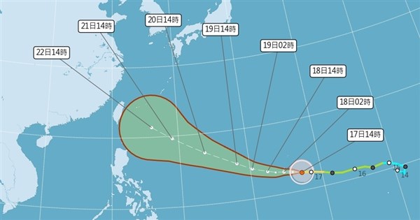 颱風薔琵升級強颱　22日抵東部外海、不排除通過台灣
