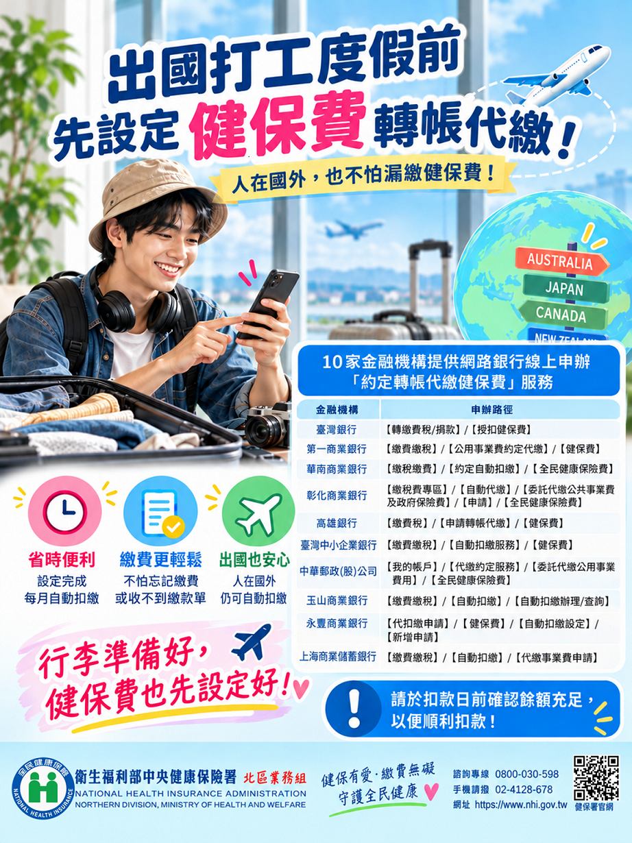 健保費轉帳代繳E指通！10家金融網銀線上申辦免臨櫃