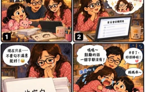 以前看家長會問卷時，老師們總期待能看到幾句鼓勵的話...