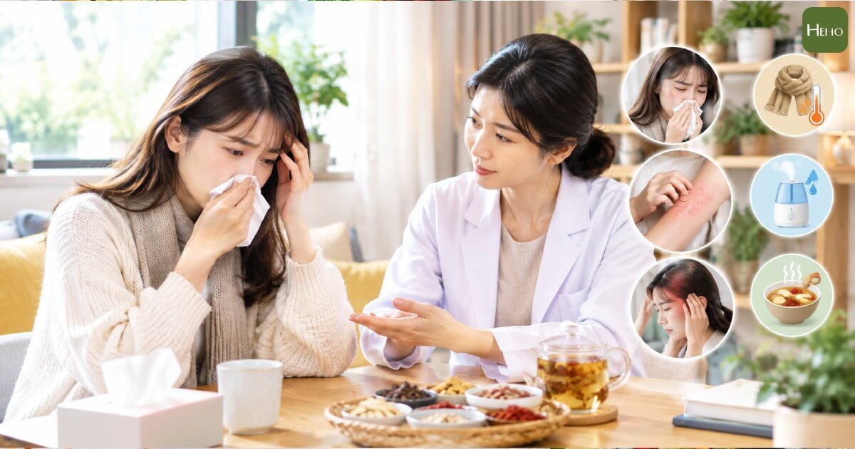 換季就流鼻水、皮膚癢？中醫師揭「燥寒交替」引爆骨牌效應，掌握 4 重點破解換季病