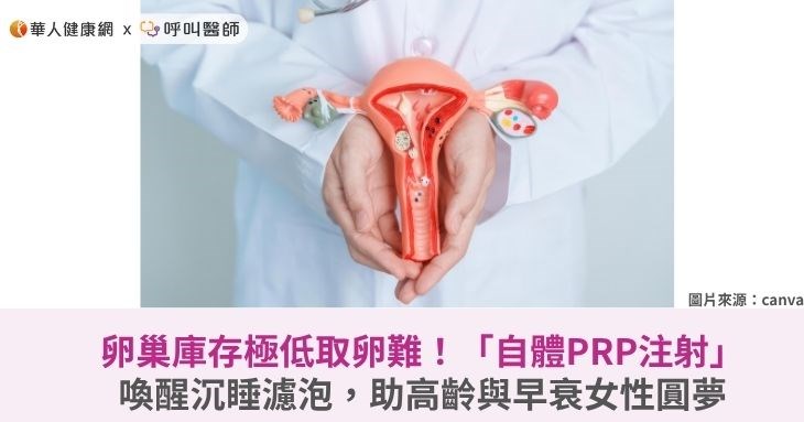 卵巢庫存極低取卵難！「自體PRP注射」喚醒沉睡濾泡，助高齡與早衰女性圓夢