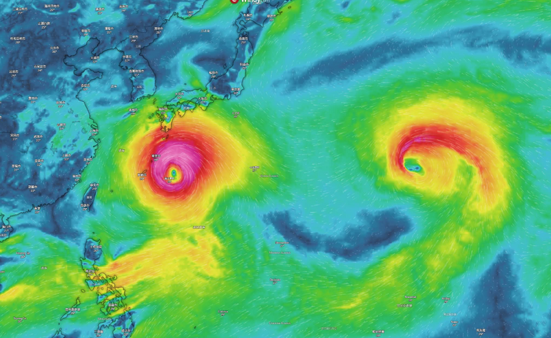 白海豚進逼！雙颱共舞氣象圖驚見「笑臉」 氣象粉專曝原因