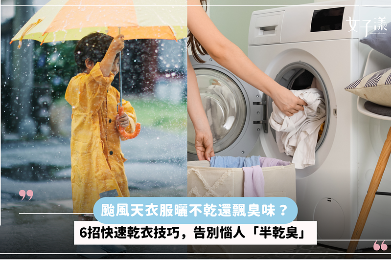 颱風天衣服曬不乾還飄臭味？6招快速乾衣技巧，告別惱人「半乾臭」