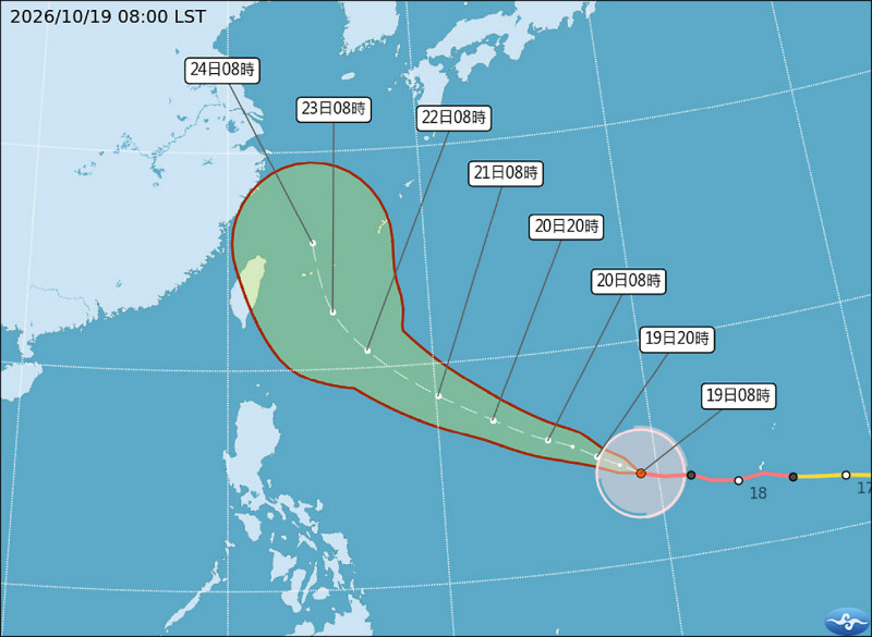 氣象署預測 強颱薔琵擦邊過／可能在石垣島附近北轉 日本氣象廳則預估直撲台灣