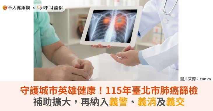 守護城市英雄健康！115年臺北市肺癌篩檢補助擴大，再納入義警、義消及義交