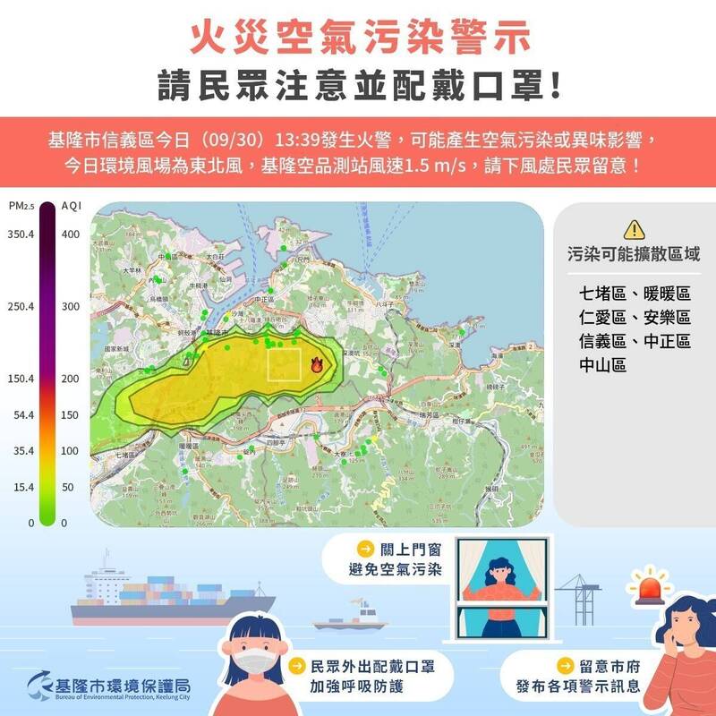 基隆市天外天掩埋場濃煙竄天  7區68里受空污影響