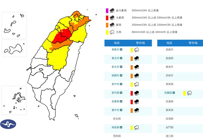 白海豚發威！11縣市豪雨特報 「2縣山區」防大豪雨