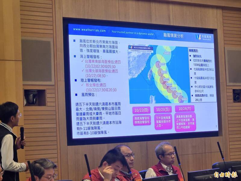 薔琵來襲新北恐停班課 侯友宜：週四晚北北基桃同步宣布