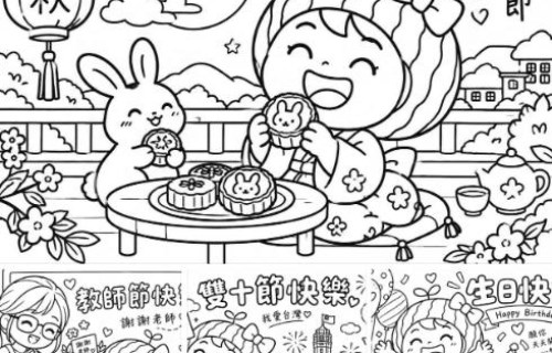 連假特別版來啦～小西瓜節日著色畫分享