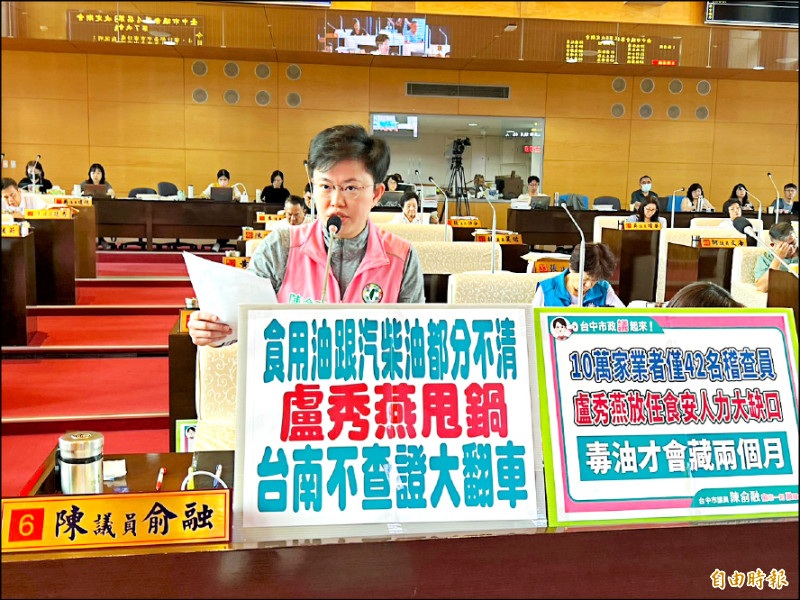 審計處總決算審核報告》中市府稽查量能不足 議員：致癌油破口