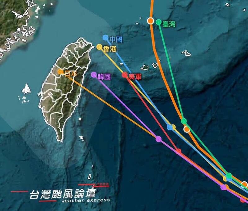 薔琵風眼再開挑戰風王！各國路徑分3派 北北基宜花恐難逃風雨