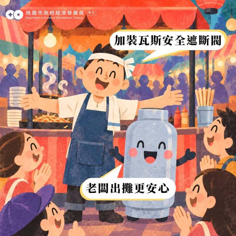 桃園市推瓦斯安全遮斷閥補助 飲食類攤商最高可領1500元