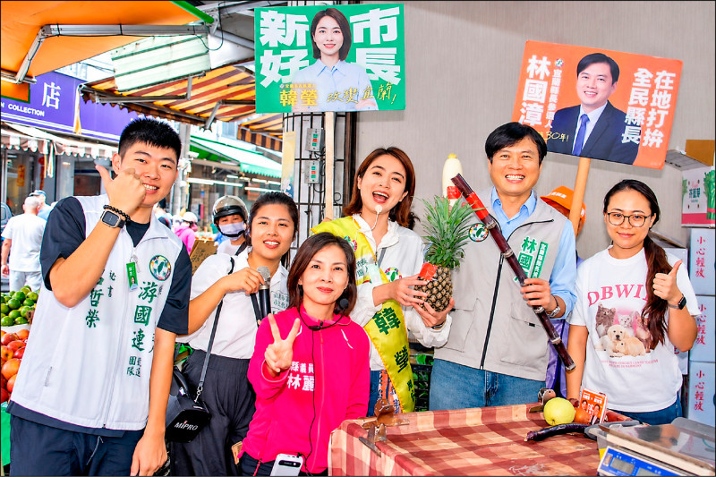 支持者送甘蔗 林國漳︰會好好保存