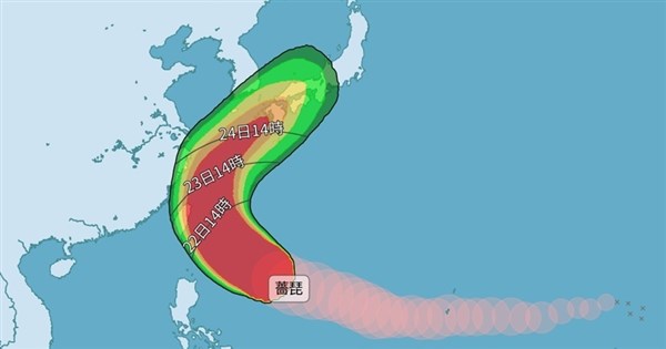 颱風薔琵路徑略西修　最快深夜發海警22日午後陸警