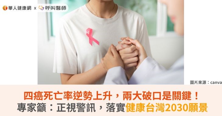 四癌死亡率逆勢上升，兩大破口是關鍵！專家籲：正視警訊，落實健康台灣2030願景