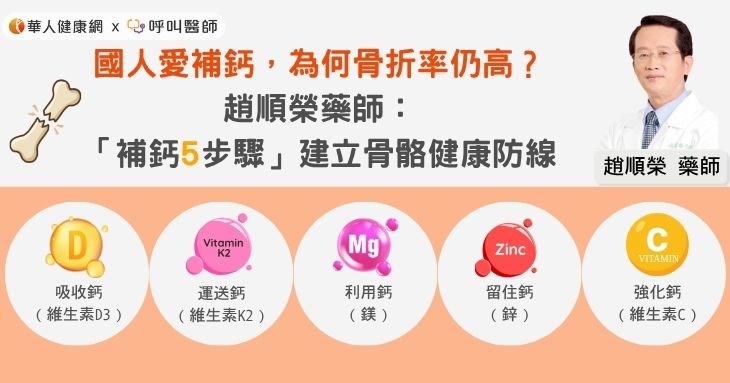國人愛補鈣，為何骨折率仍高？趙順榮藥師：「補鈣5步驟」建立骨骼健康防線