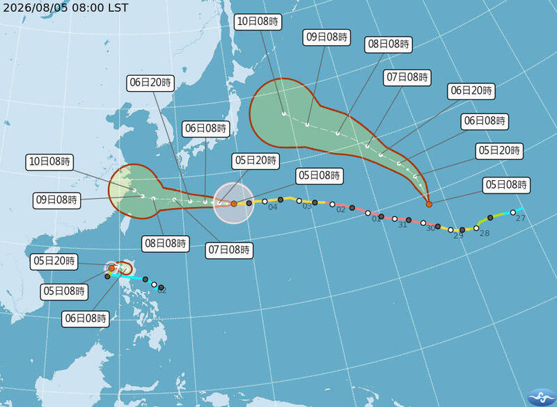 雙颱環伺！鯨魚後續預估併入白海豚環流 遠洋TD16有機會成颱