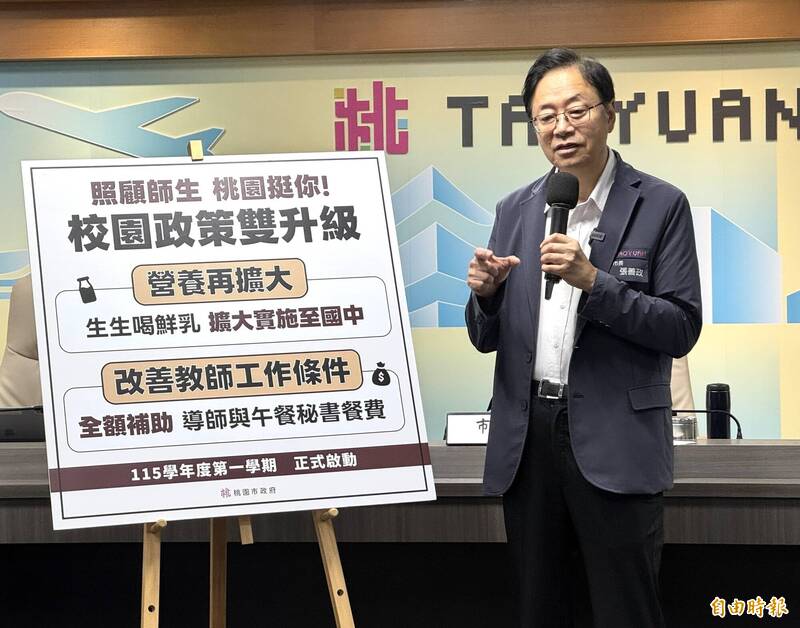 加碼師生照顧！桃園生生喝鮮乳擴大至國中 導師午餐費全額補助