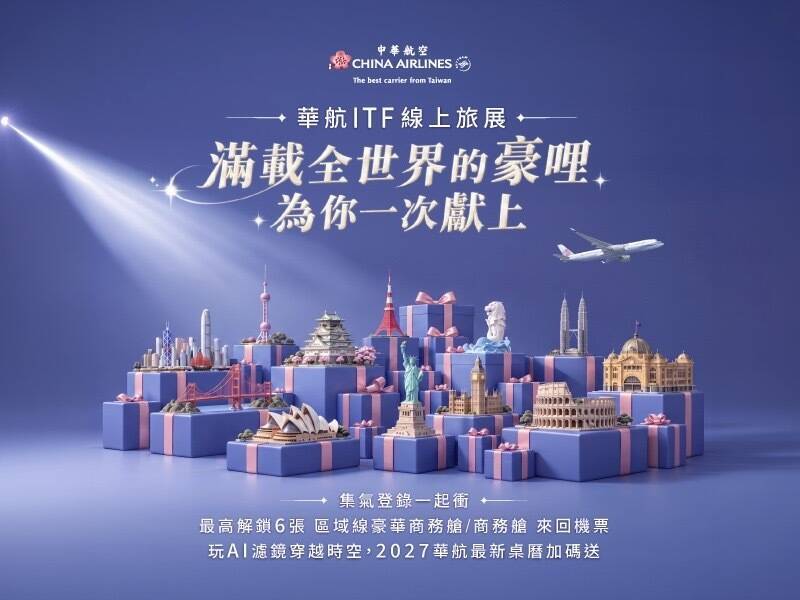 華航線上旅展開跑 熱門航線76折起、購票登錄再抽機票