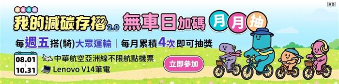 「我的減碳存摺2.0」9月獎項好禮公布啦