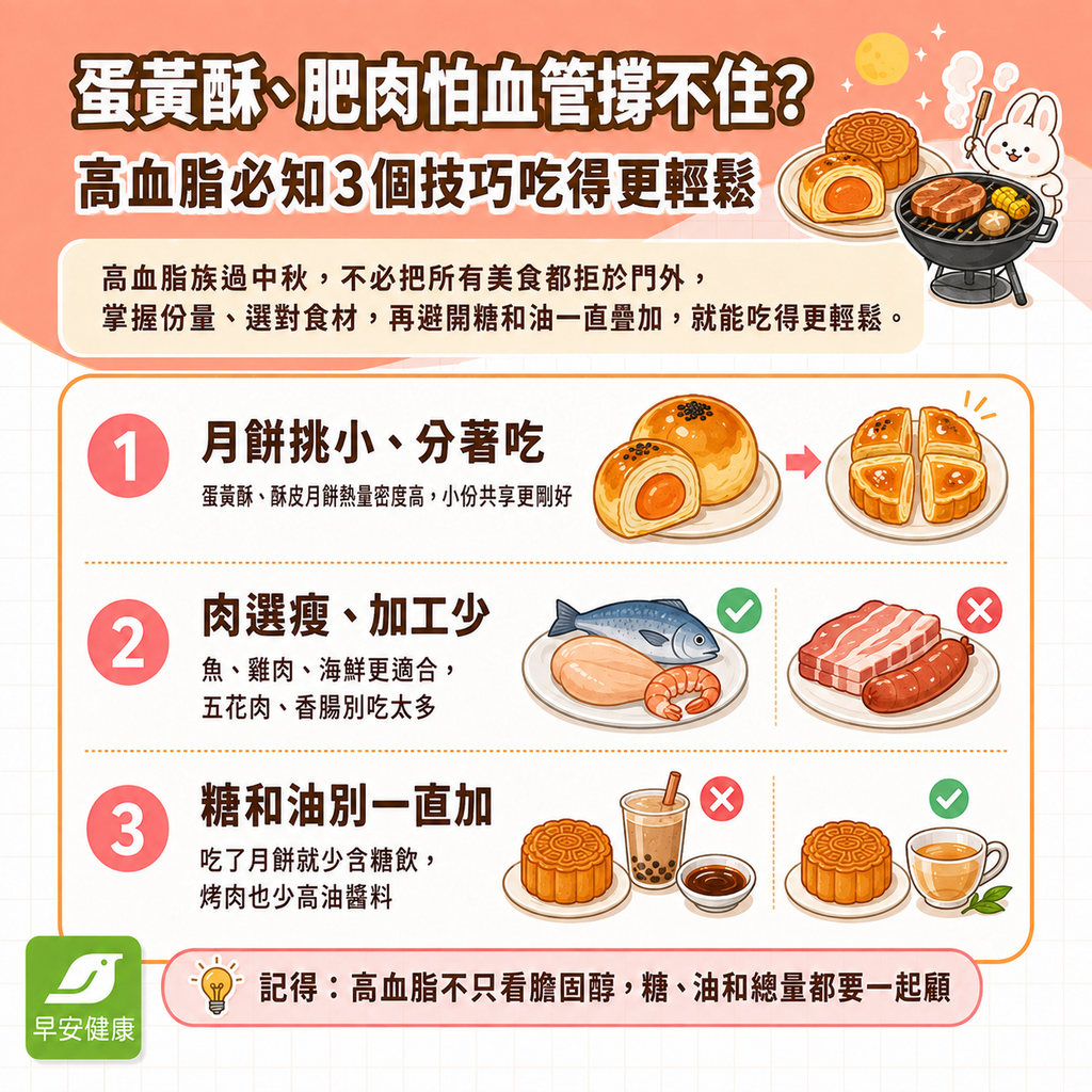 高血脂族中秋美食這樣選！3個飲食技巧吃得更輕鬆