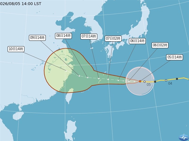 北市6日悶熱宜蘭可能焚風　颱風白海豚續偏西、鯨魚與昌鴻對台無影響