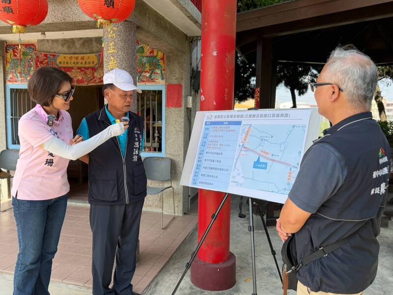 中市后里安眉路路面破損   邱愛珊攜公館里長馮詠淮爭取經費改善